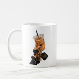 Schwarze, schicke Tasse für Eiskaffee