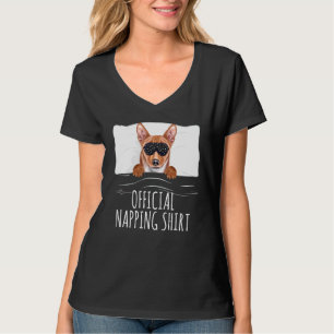 Schwarze Schlafmaske Basenji Offiziell Napping T-Shirt