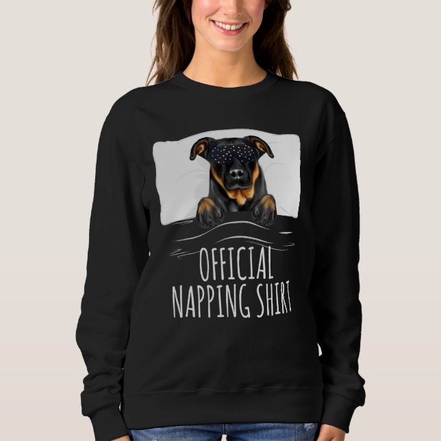 Schwarze Schlafmaske Beauceron Offiziell Napping Sweatshirt (Vorderseite)