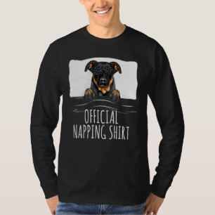Schwarze Schlafmaske Beauceron Offiziell Napping T-Shirt