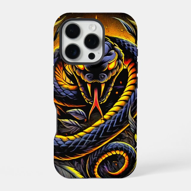 Schwarze Schlangen-Kunst-Handyhülle iPhone Hülle (Rückseite)