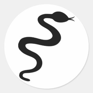 schwarze Schlangenikone Runder Aufkleber