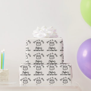 Schwarze Schleife bindet ihre Dreißiger zum 40. Ge Geschenkpapier