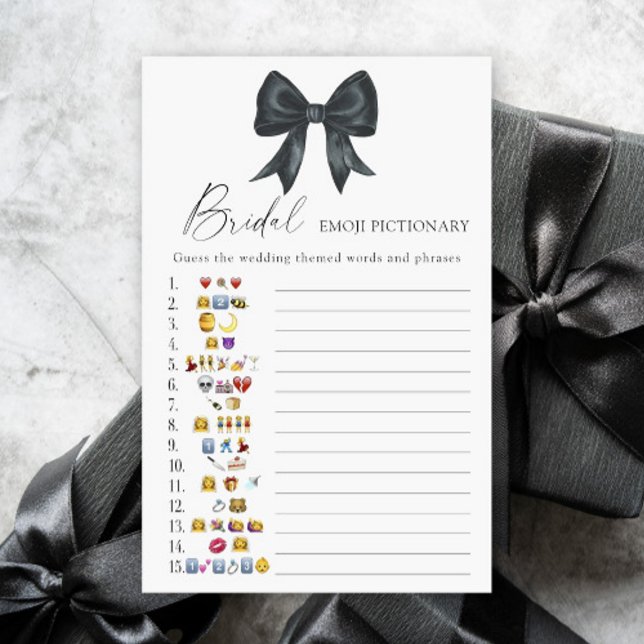 Schwarze Schleife Brautparty-Emoji Pictionary (Von Creator hochgeladen)