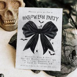 Schwarze Schleife Coquette Halloween-Einladung Einladung