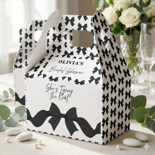 Schwarze Schleife Cute She's Tying the Knot Brautp Geschenkschachtel
