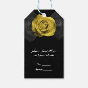 Schwarze Schleife & Gelbe Rose FAVOR in JEDER FARB Geschenkanhänger