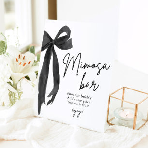 Schwarze Schleife Sie heiratet Schild für Mimosa-B