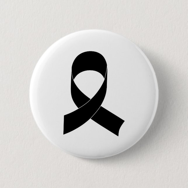 Schwarze Schleife Zeichnend Button (Vorderseite)