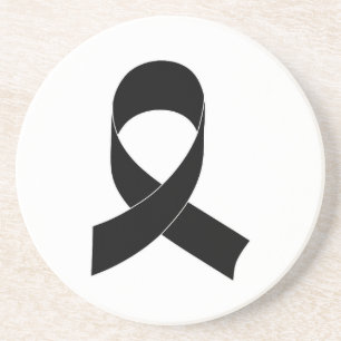 Schwarze Schleife Zeichnend Sandstein Untersetzer