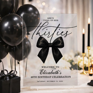 Schwarze Schleife zum 40. Geburtstag: Ihre Dreißig Acrylschild
