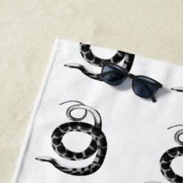 Schwarze schlicht-Bauchschlange Strandtuch