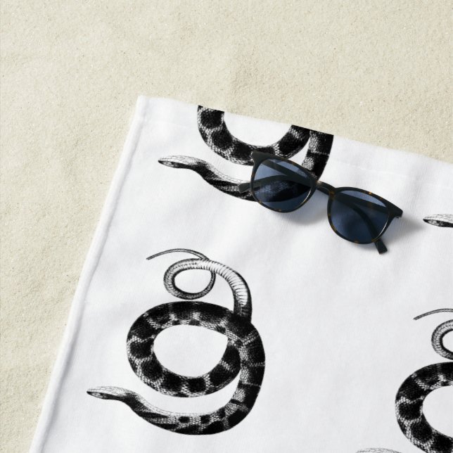 Schwarze schlicht-Bauchschlange Strandtuch (Beispiel)