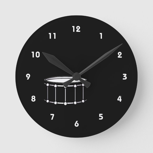 schwarze Schlingegraphik mit sticks.png Runde Wanduhr (Vorderseite)
