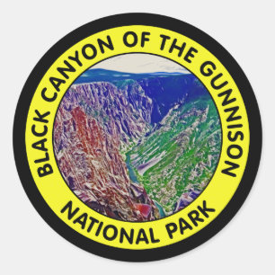 Schwarze Schlucht des Gunnison Nationalparks Runder Aufkleber