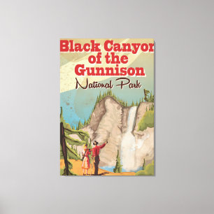 Schwarze Schlucht des Gunnison Vintagen Leinwanddruck
