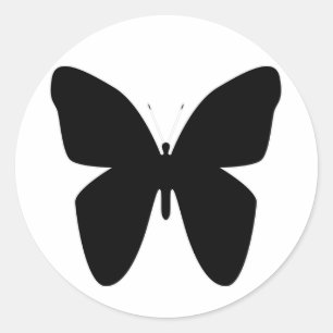 Schwarze Schmetterlinge Runder Aufkleber