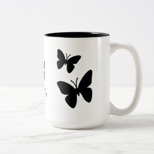 Schwarze Schmetterlinge - Tasse