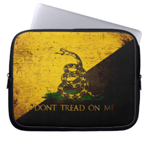 Schwarze Schmutz Anarcho Gadsden Flagge Laptopschutzhülle