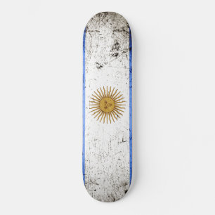 Schwarze Schmutz-Argentinien-Flagge Skateboard