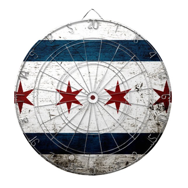 Schwarze Schmutz-Chicago-Flagge Dartscheibe (vorne)