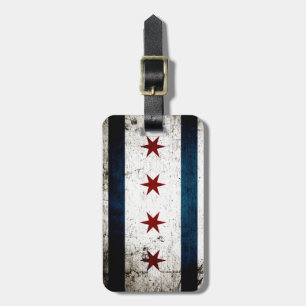 Schwarze Schmutz-Chicago-Flagge Gepäckanhänger
