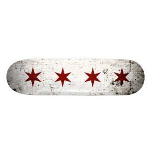 Schwarze Schmutz-Chicago-Flagge Skateboard