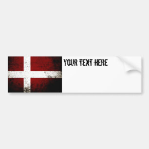 Schwarze Schmutz-Dänemark-Flagge Autoaufkleber