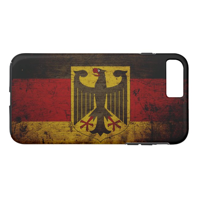 Schwarze Schmutz-Deutschland-Flagge Case-Mate iPhone Hülle (Rückseite (Horizontal))
