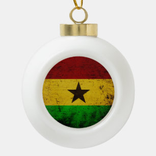 Schwarze Schmutz-Ghana-Flagge Keramik Kugel-Ornament