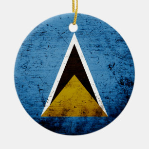 Schwarze Schmutz-Heilige Lucia-Flagge Keramik Ornament