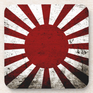 Schwarze Schmutz-Japan-aufgehende Sonne-Flagge Getränkeuntersetzer