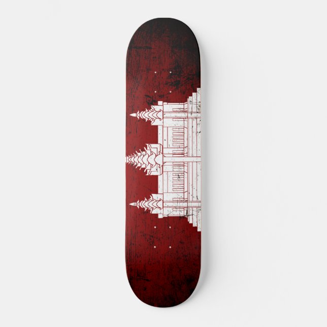 Schwarze Schmutz-Kambodscha-Flagge Skateboard (Vorderseite)