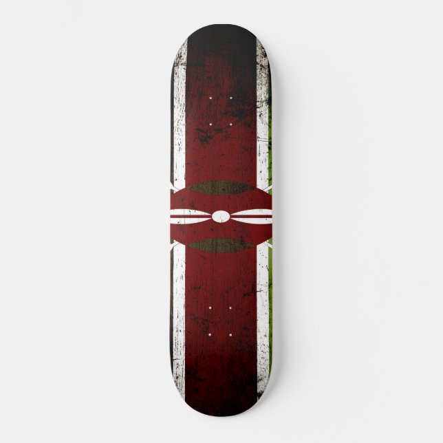 Schwarze Schmutz-Kenia-Flagge Skateboard (Vorderseite)
