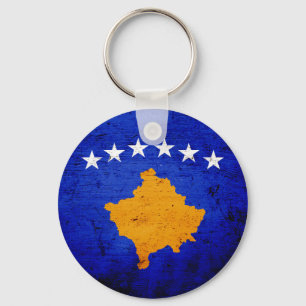 Schwarze Schmutz-Kosovo-Flagge Schlüsselanhänger