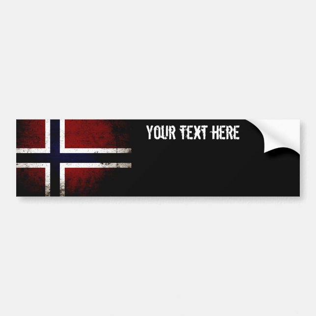 Schwarze Schmutz-Norwegen-Flagge Autoaufkleber (Vorne)