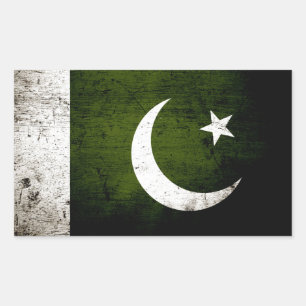 Schwarze Schmutz-Pakistan-Flagge Rechteckiger Aufkleber