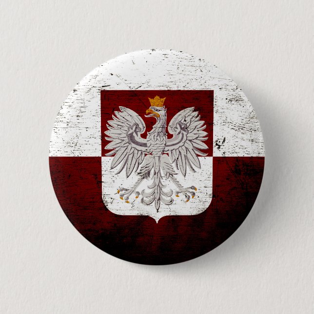 Schwarze Schmutz-Polen-Flagge Button (Vorderseite)