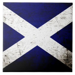 Schwarze Schmutz-Schottland-Flagge Fliese