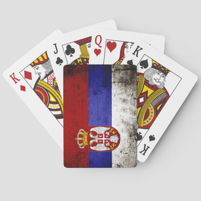 Schwarze Schmutz-Serbien-Flagge Spielkarten (Rückseite)