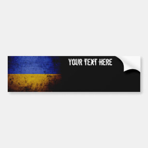Schwarze Schmutz-Ukraine-Flagge Autoaufkleber