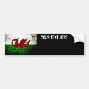 Schwarze Schmutz-Wales-Flagge Autoaufkleber