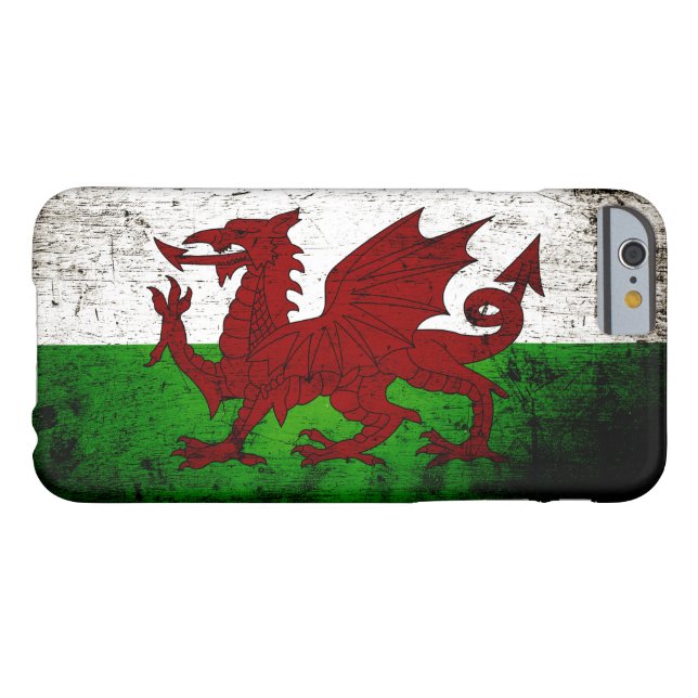 Schwarze Schmutz-Wales-Flagge Case-Mate iPhone Hülle (Rückseite Horizontal)