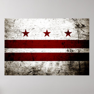 Schwarze Schmutz-Washington DC-Flagge Poster