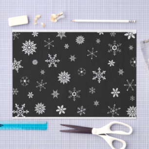 Schwarze Schneeflocke Seidenpapier