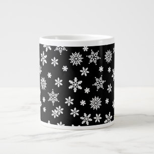 Schwarze Schneeflocken Jumbo-Tasse