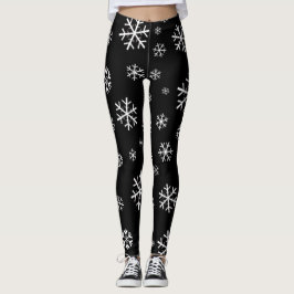 Schwarze Schneeflocken Leggings