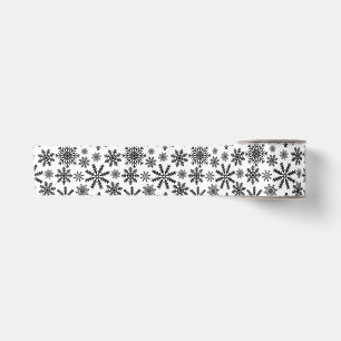 Schwarze Schneeflocken Satinband