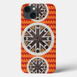 Schwarze Schneeflocken und orange Zickzack Case-Mate iPhone Hülle