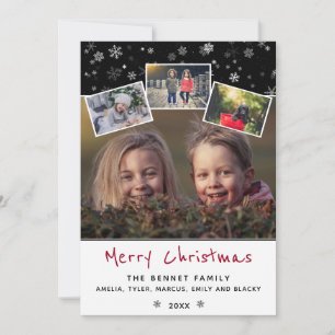 Schwarze Schneeflocken Weihnachten Familie 4 Foto